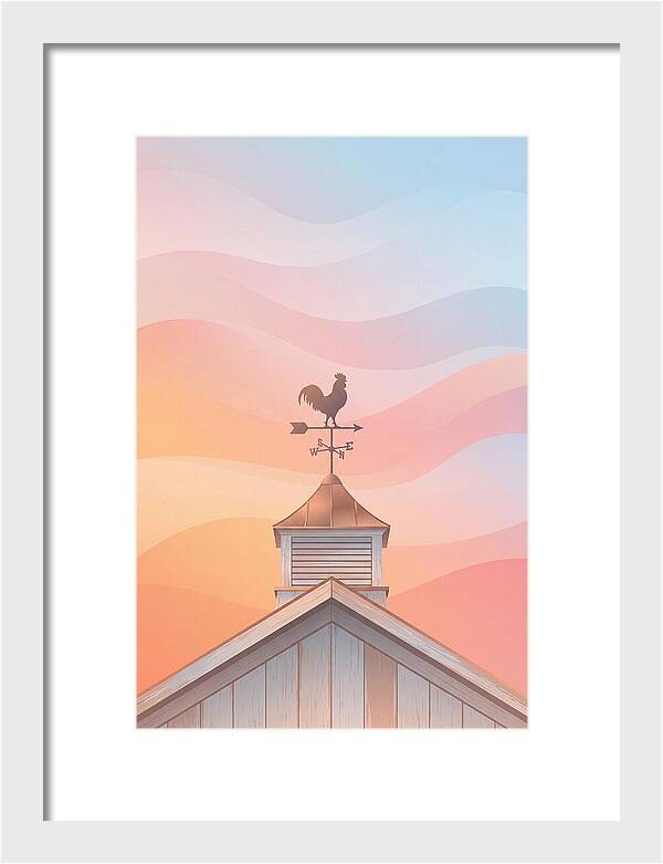 Weather Vane Rooster At Dusk