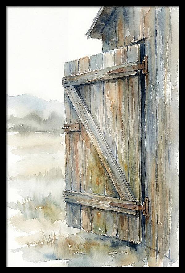 Weathered Barn Door Open