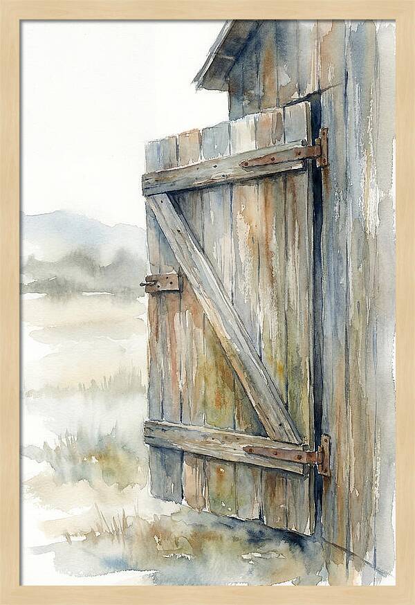 Weathered Barn Door Open