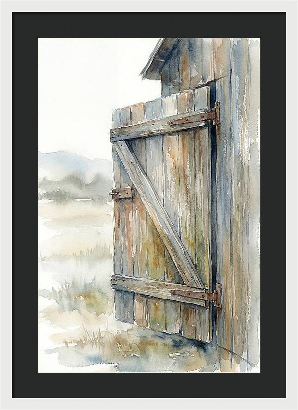Weathered Barn Door Open