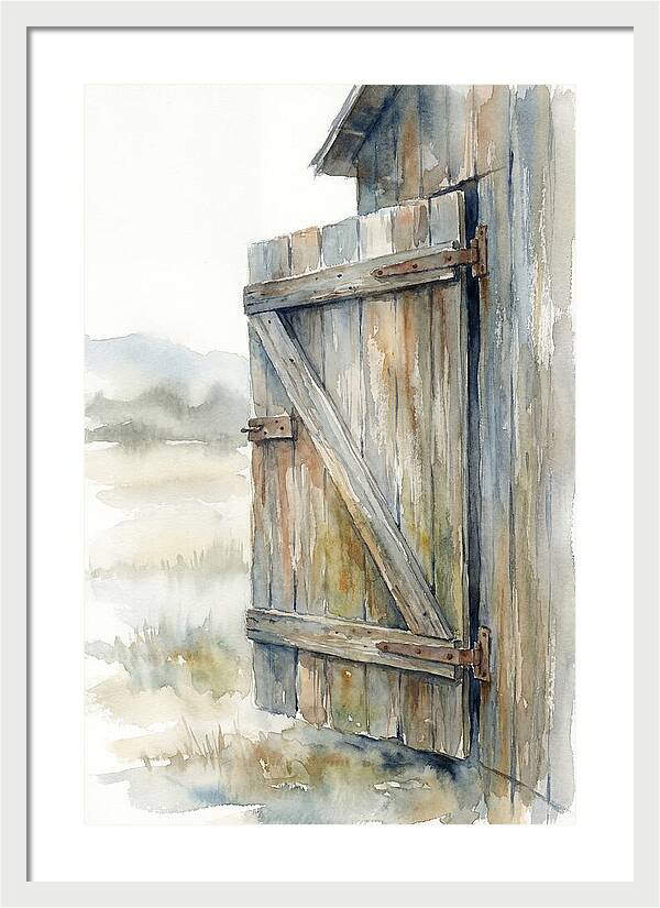 Weathered Barn Door Open