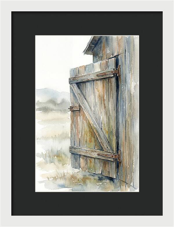 Weathered Barn Door Open