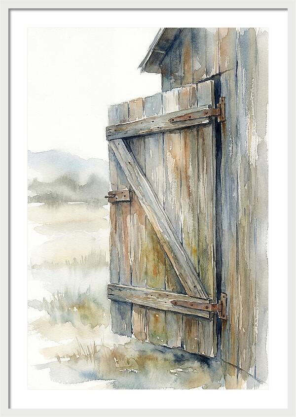 Weathered Barn Door Open