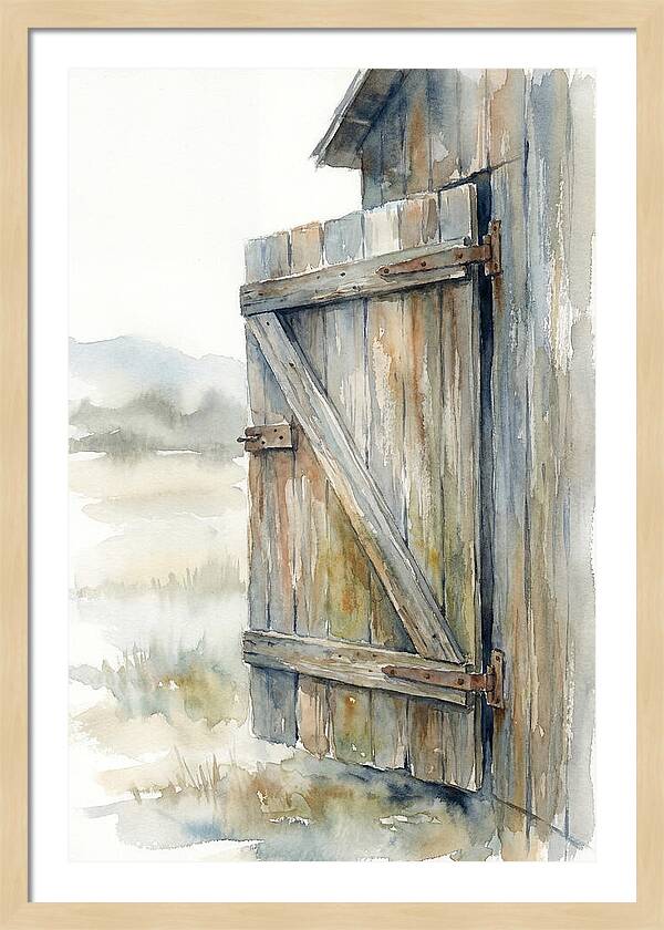 Weathered Barn Door Open