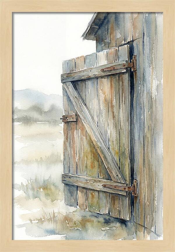 Weathered Barn Door Open