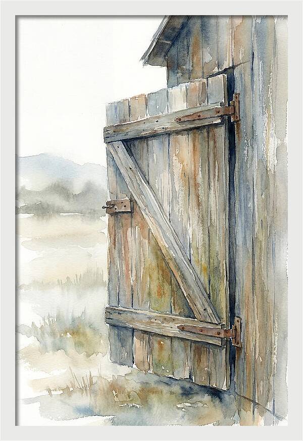 Weathered Barn Door Open