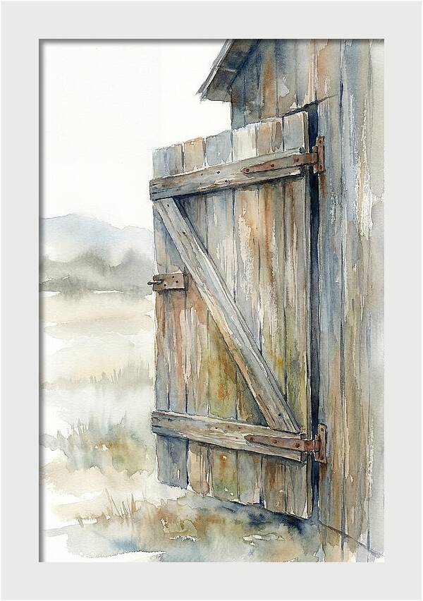 Weathered Barn Door Open