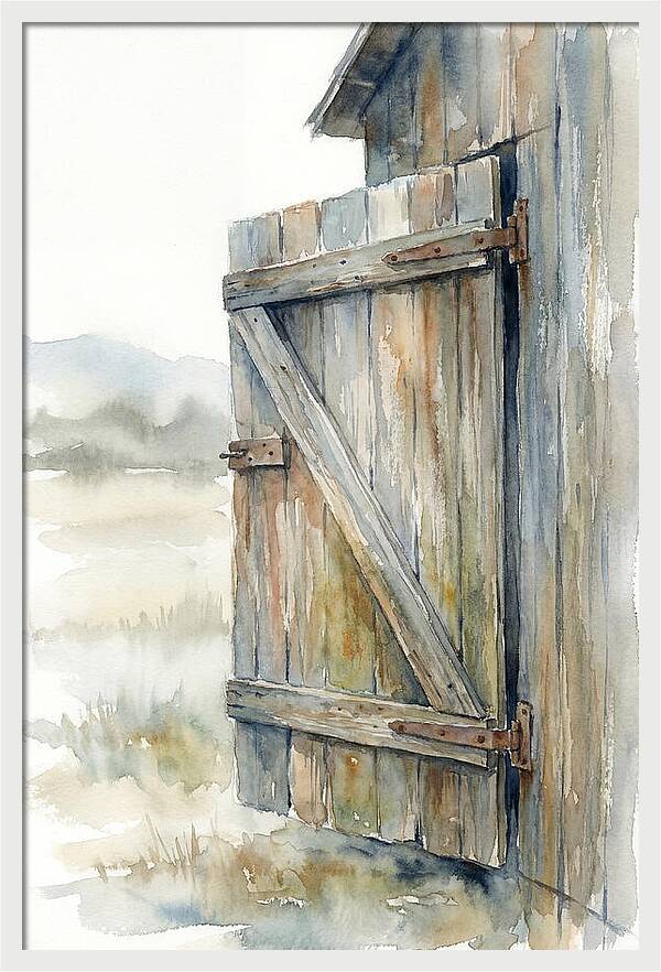 Weathered Barn Door Open