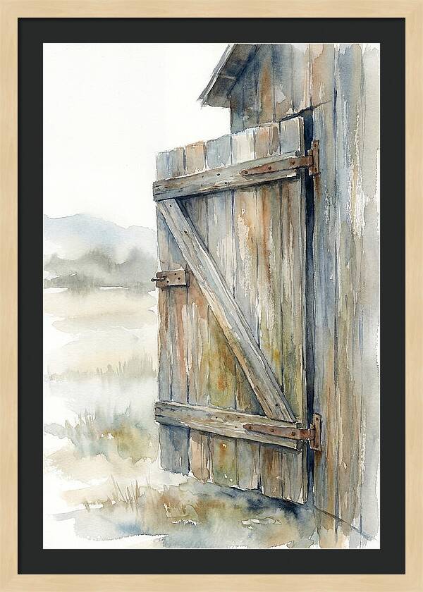 Weathered Barn Door Open