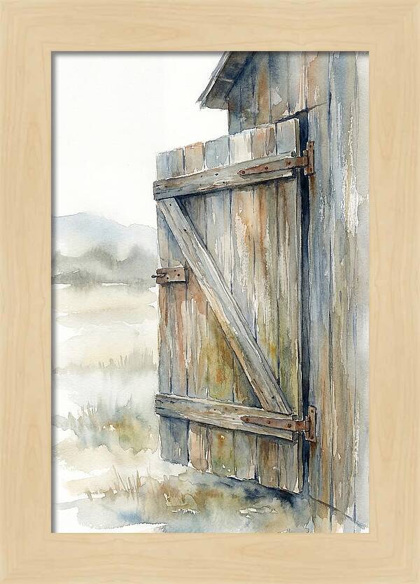 Weathered Barn Door Open