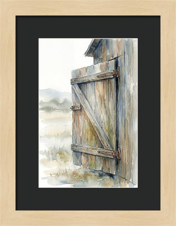 Weathered Barn Door Open