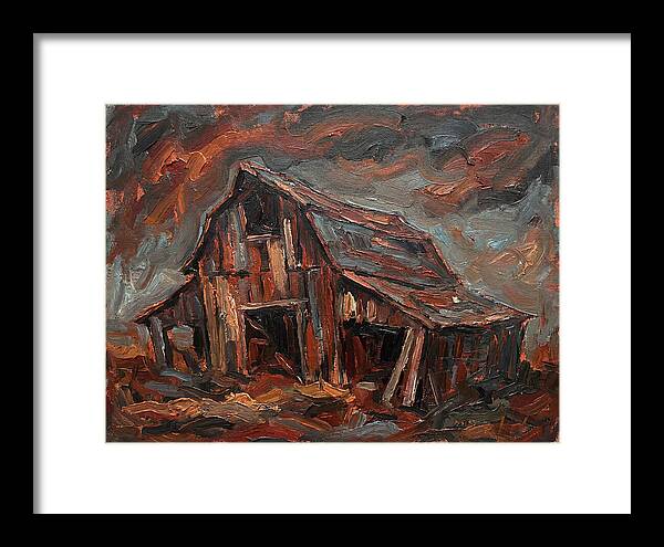 Weathered Barn In Expressionist Style