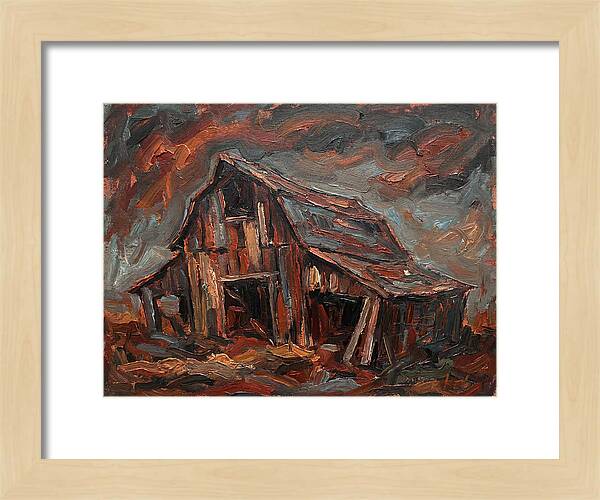 Weathered Barn In Expressionist Style