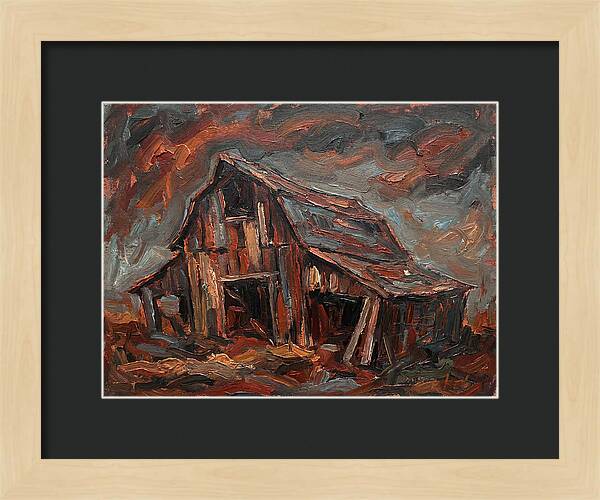 Weathered Barn In Expressionist Style
