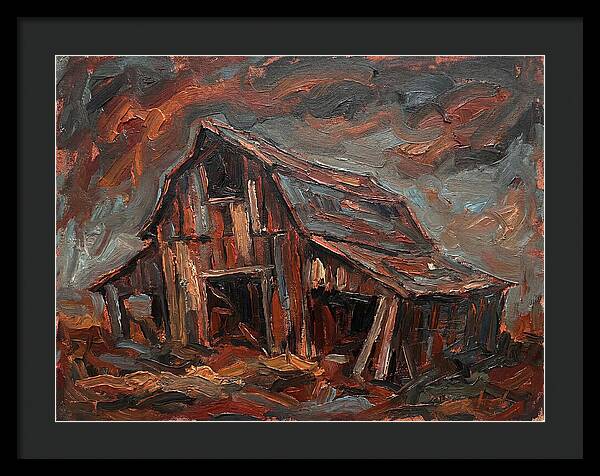Weathered Barn In Expressionist Style