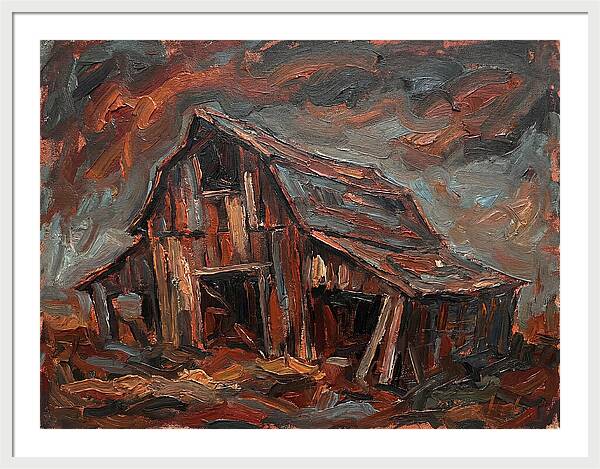 Weathered Barn In Expressionist Style