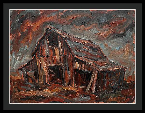 Weathered Barn In Expressionist Style