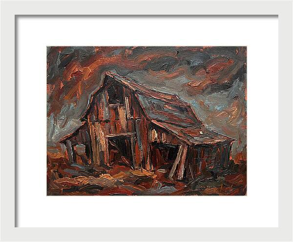 Weathered Barn In Expressionist Style