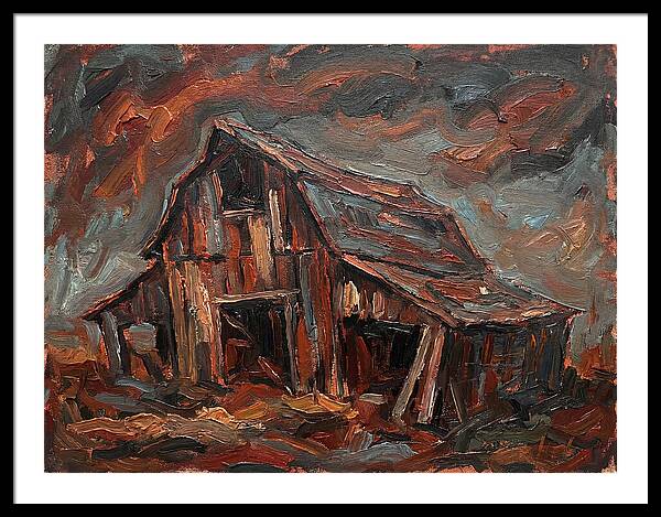Weathered Barn In Expressionist Style