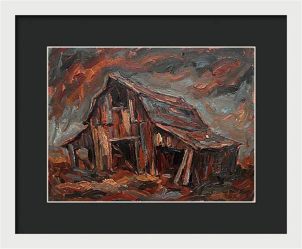 Weathered Barn In Expressionist Style