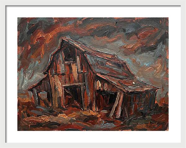 Weathered Barn In Expressionist Style