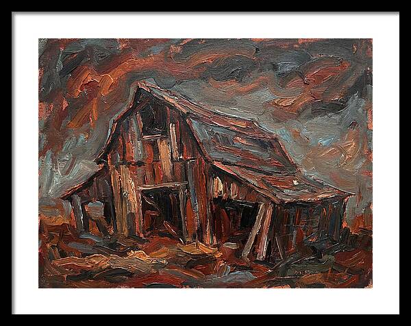 Weathered Barn In Expressionist Style