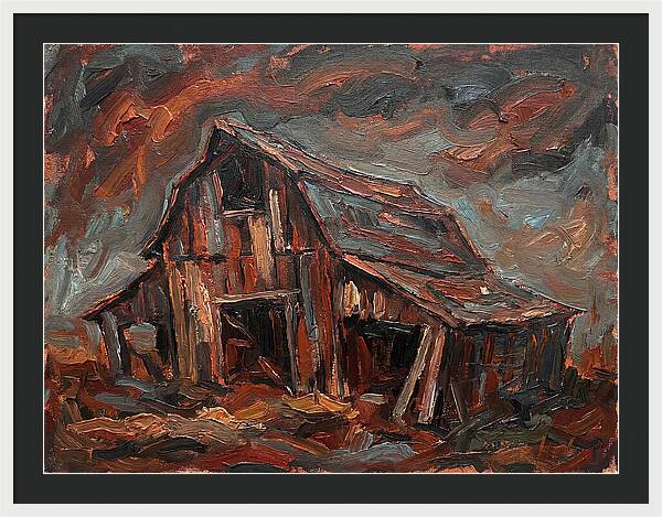 Weathered Barn In Expressionist Style