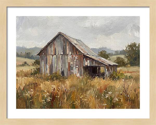 Weathered Barn In Nature