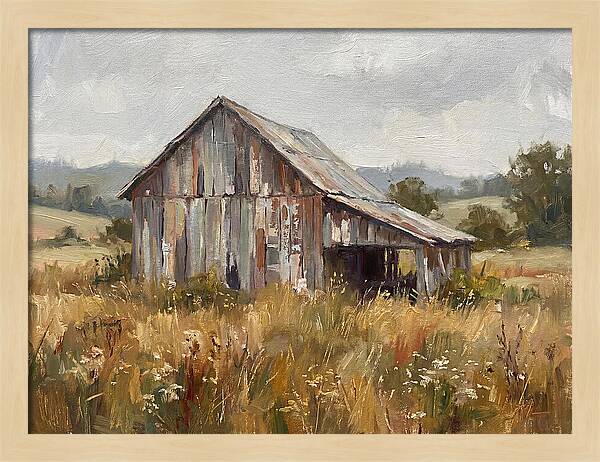 Weathered Barn In Nature