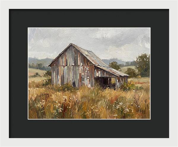 Weathered Barn In Nature