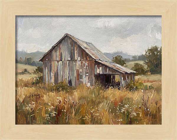 Weathered Barn In Nature