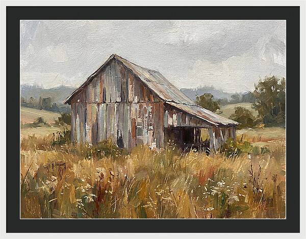 Weathered Barn In Nature