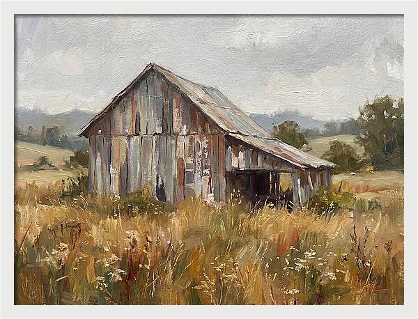 Weathered Barn In Nature