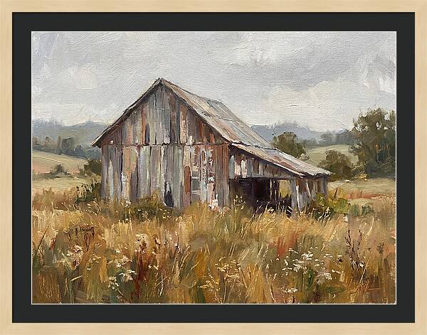 Weathered Barn In Nature