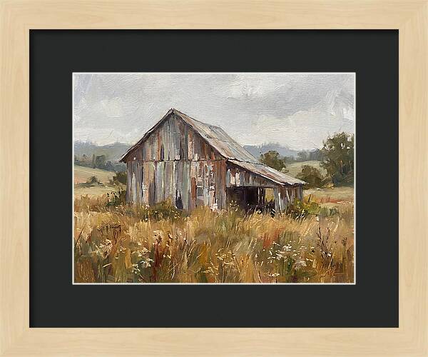 Weathered Barn In Nature