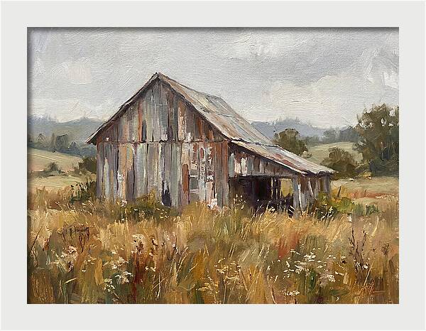 Weathered Barn In Nature
