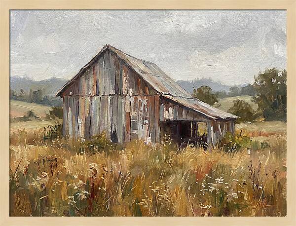 Weathered Barn In Nature