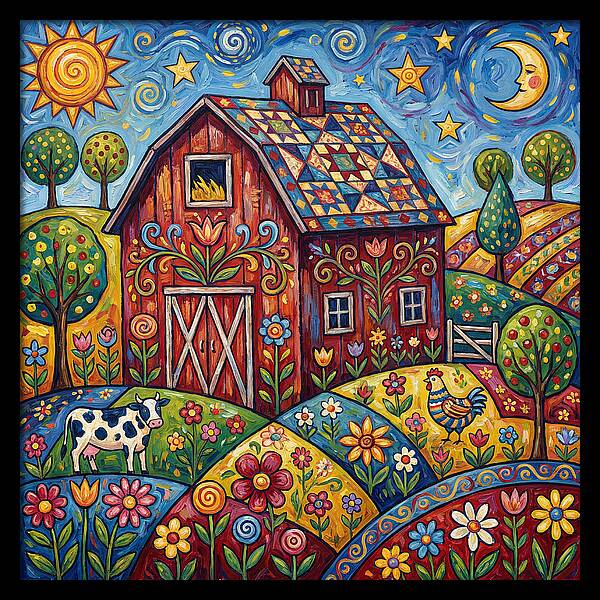 Weathered Barn Under A Vibrant Sky