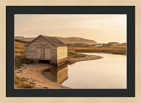 Weathered Boathouse Beside Inlet