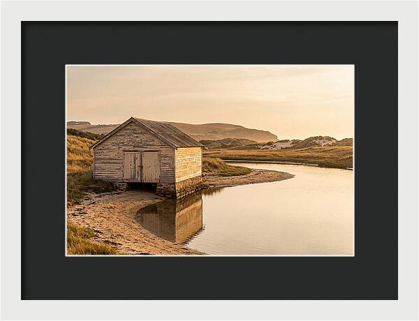 Weathered Boathouse Beside Inlet