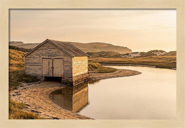 Weathered Boathouse Beside Inlet