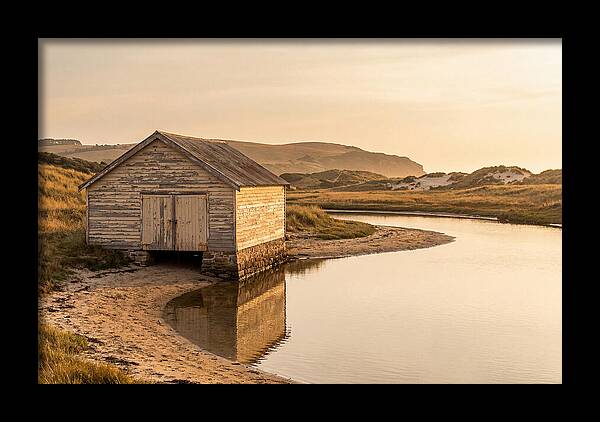 Weathered Boathouse Beside Inlet