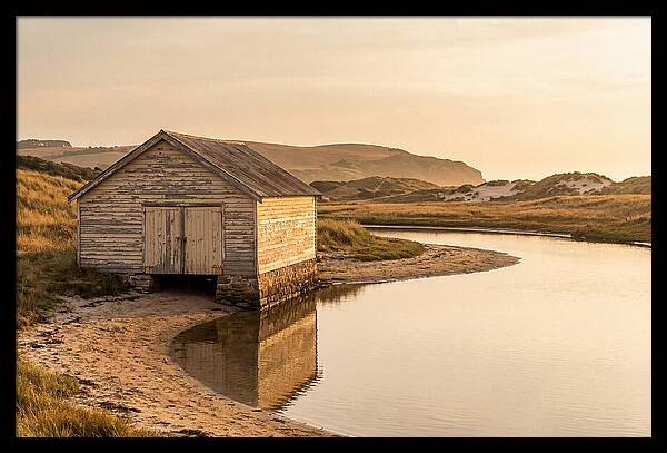 Weathered Boathouse Beside Inlet