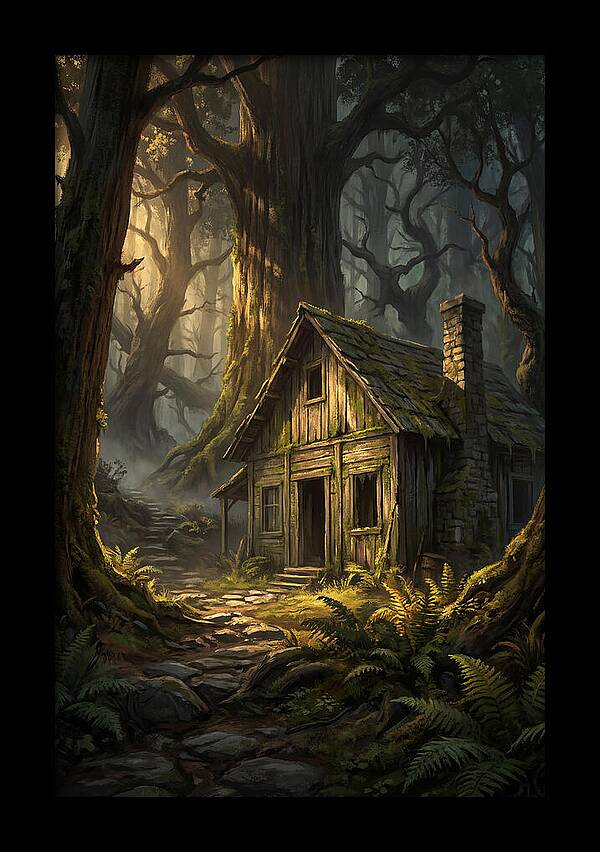 Weathered Cabin In The Woods