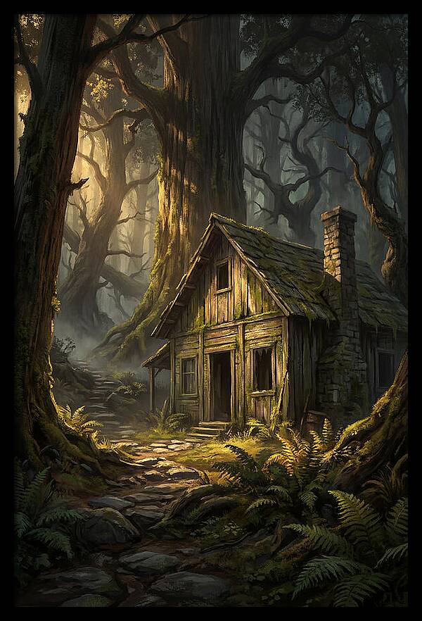Weathered Cabin In The Woods