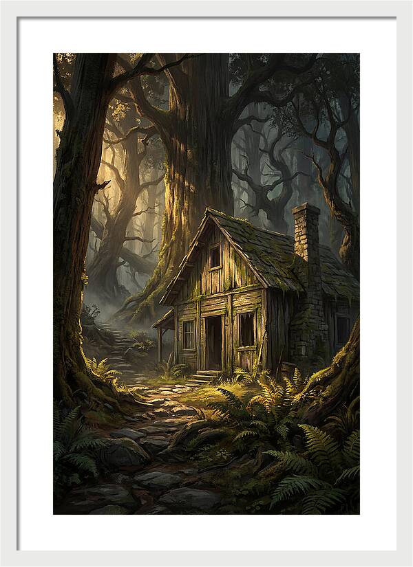 Weathered Cabin In The Woods