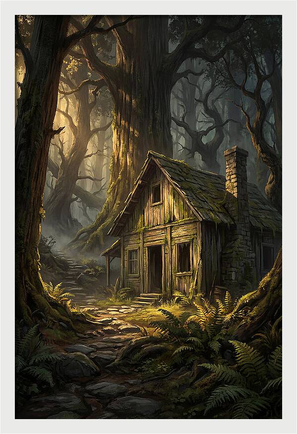 Weathered Cabin In The Woods