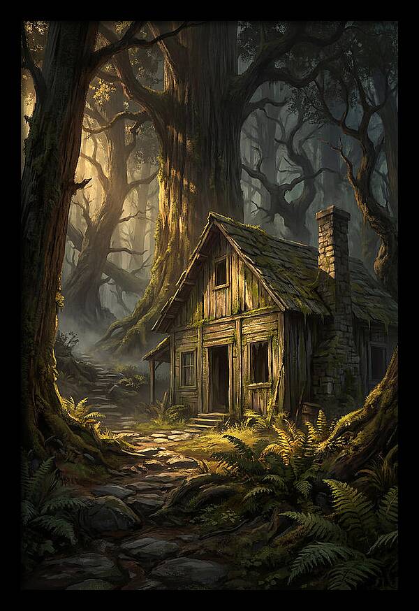 Weathered Cabin In The Woods