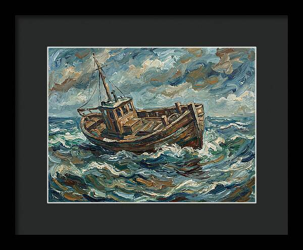 Weathered Fishing Boat At Sea