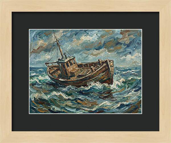Weathered Fishing Boat At Sea